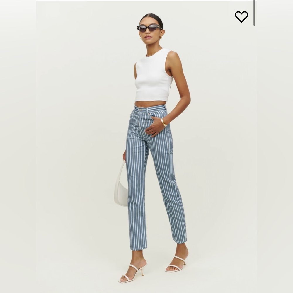 Reformation Cynthia high rise striped jean